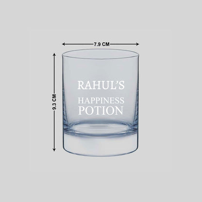 New Personalized Whiskey Glass - Gift For Him Husband Boyfriend - Happiness