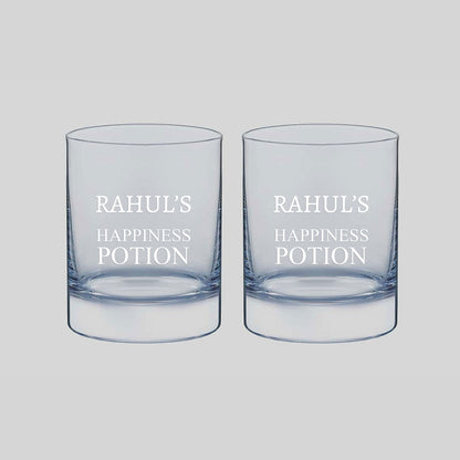 New Personalized Whiskey Glass - Gift For Him Husband Boyfriend - Happiness