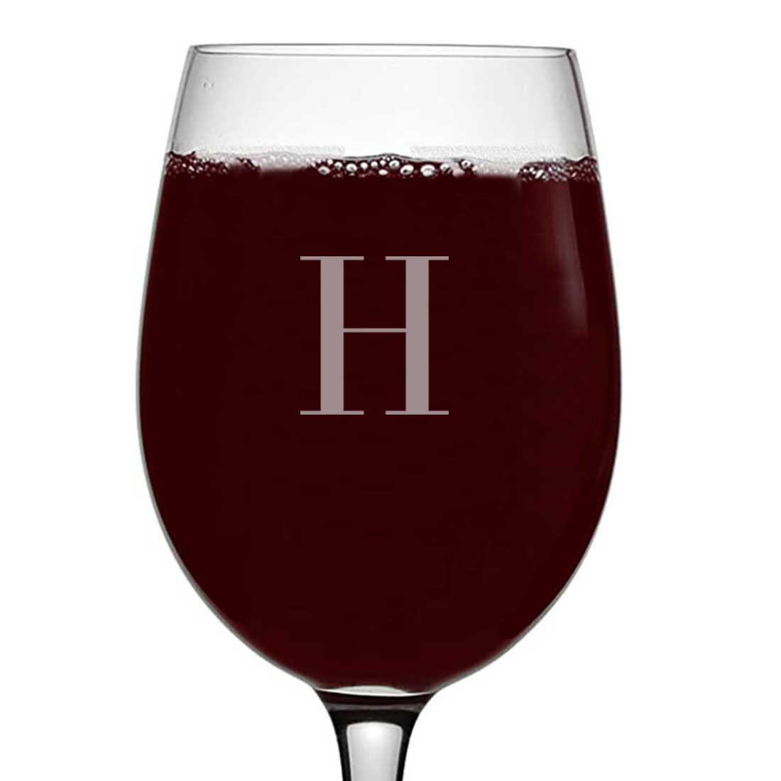 Monogrammed Wine Glasses Personalized Red White Wine Glass - Monogram
