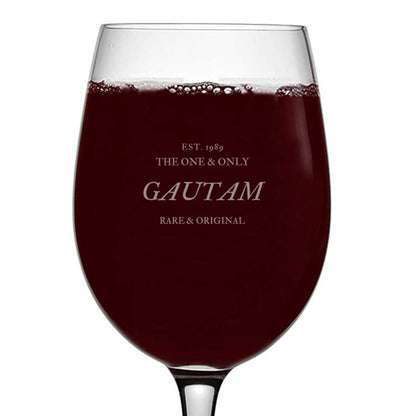 Engraved Wine Glass