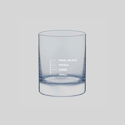 Whiskey Glasses Liquor Glass-  Anniversary Birthday Gift Funny Gifts for Husband Bf - SMALL LARGE PATIYALA PAGAL HAI KYA