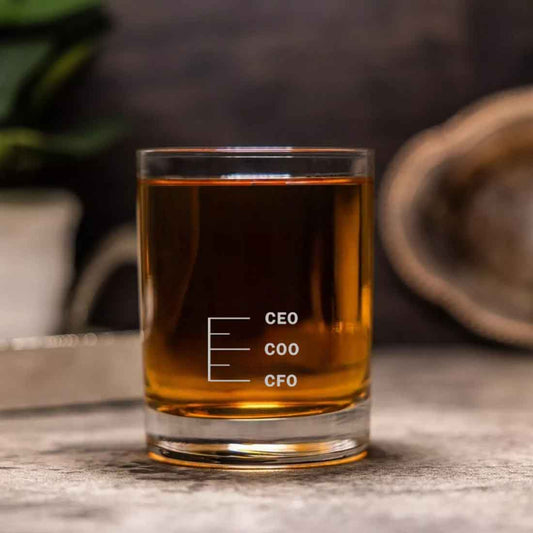 Engraving Drinking Whisky Glass for Scotch Cocktails - CEO COO CFO