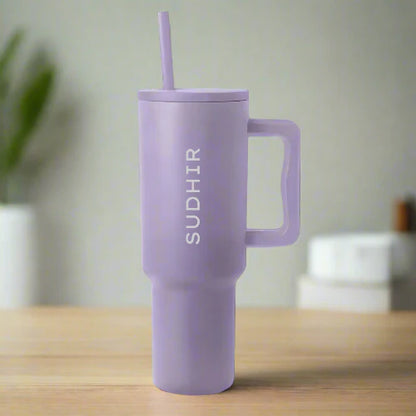 Nutcase Stainless Steel Mug with Straw and Lid - Large Travel Cups 1200ml