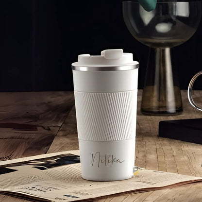 Custom Coffee Tumbler with Name - Insulated Coffee Flask 500ML