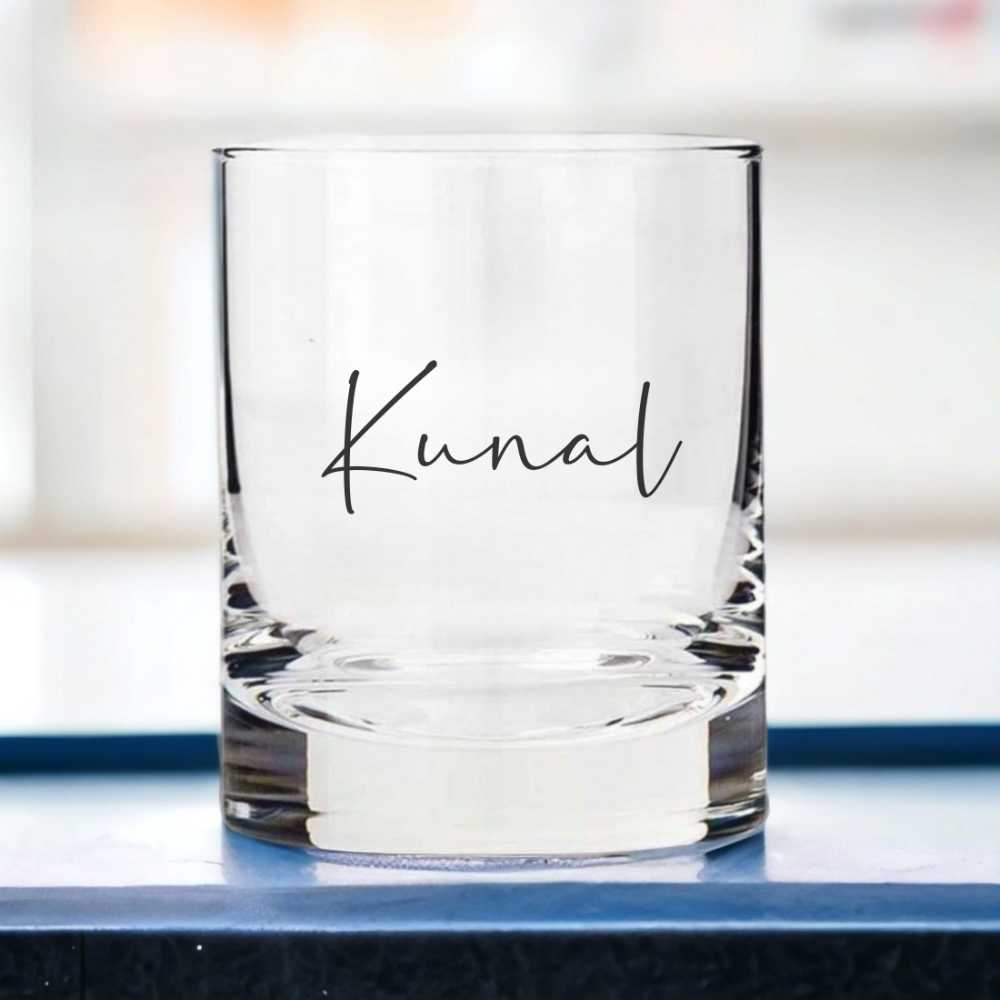 Personalized Whiskey Glasses with Premium Box - Set of 2 Alcohol Glass with Name