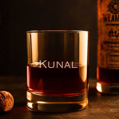 Personalized Whiskey Glasses with Premium Box - Set of 2 Alcohol Glass with Name