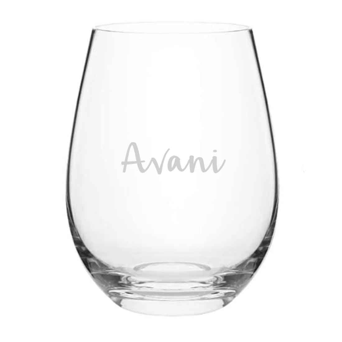 Customizable Wine Glass with Name Engraved Stemless Cocktail Glasses 400 ML