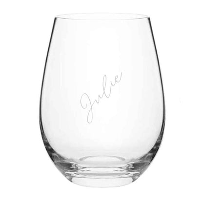 Customized Wine Glass with Signature Engraved on Stemless Cocktail / Whiskey Glass 400 ML