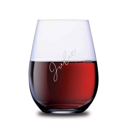 Customized Wine Glass with Signature Engraved on Stemless Cocktail / Whiskey Glass 400 ML