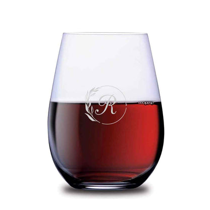 Personalized Stemless Engraved Wine Glass Custom Cocktail / Whiskey Glass