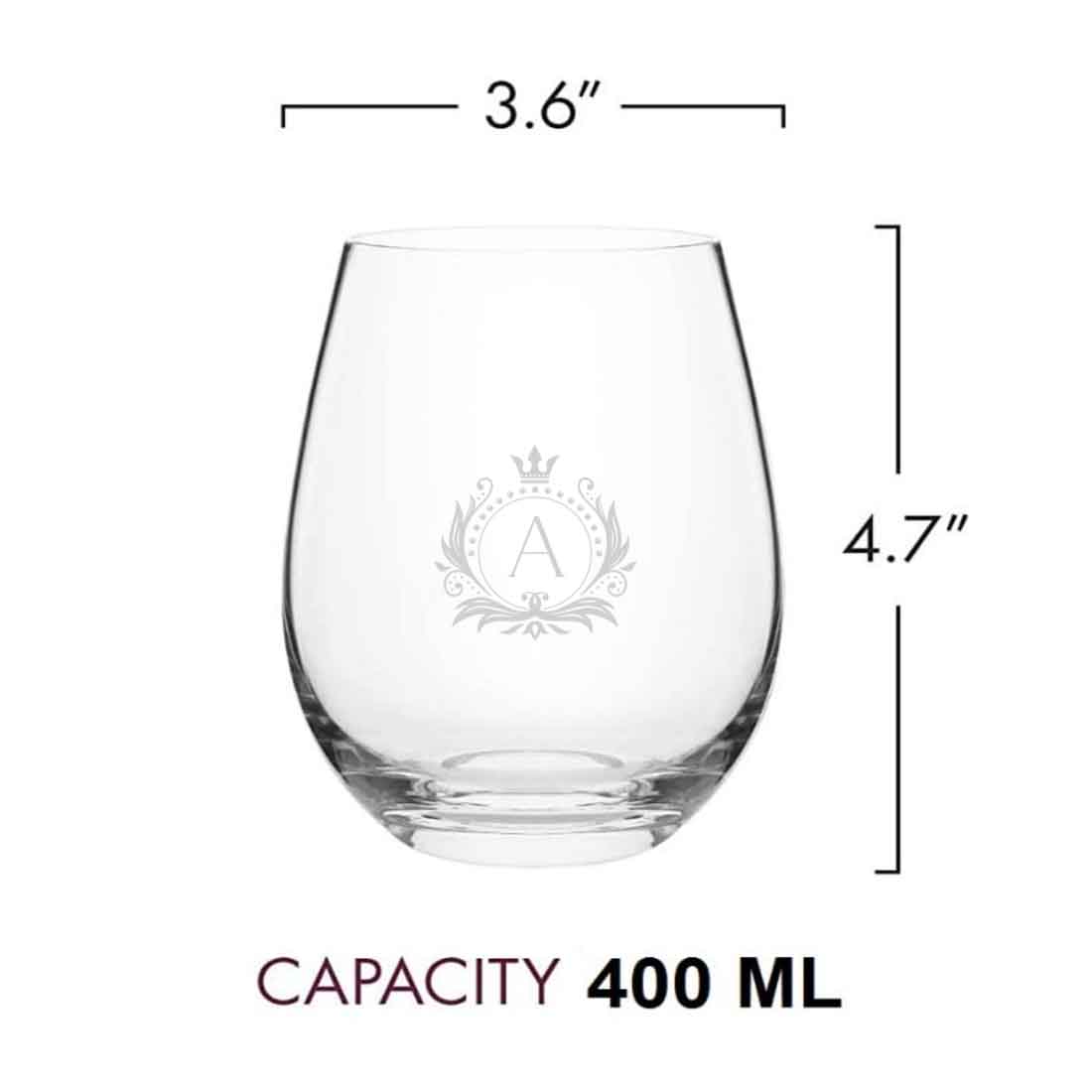 Engraved Whisky Glass Personalized Stemless Wine & Cocktail Glasses 400 ML