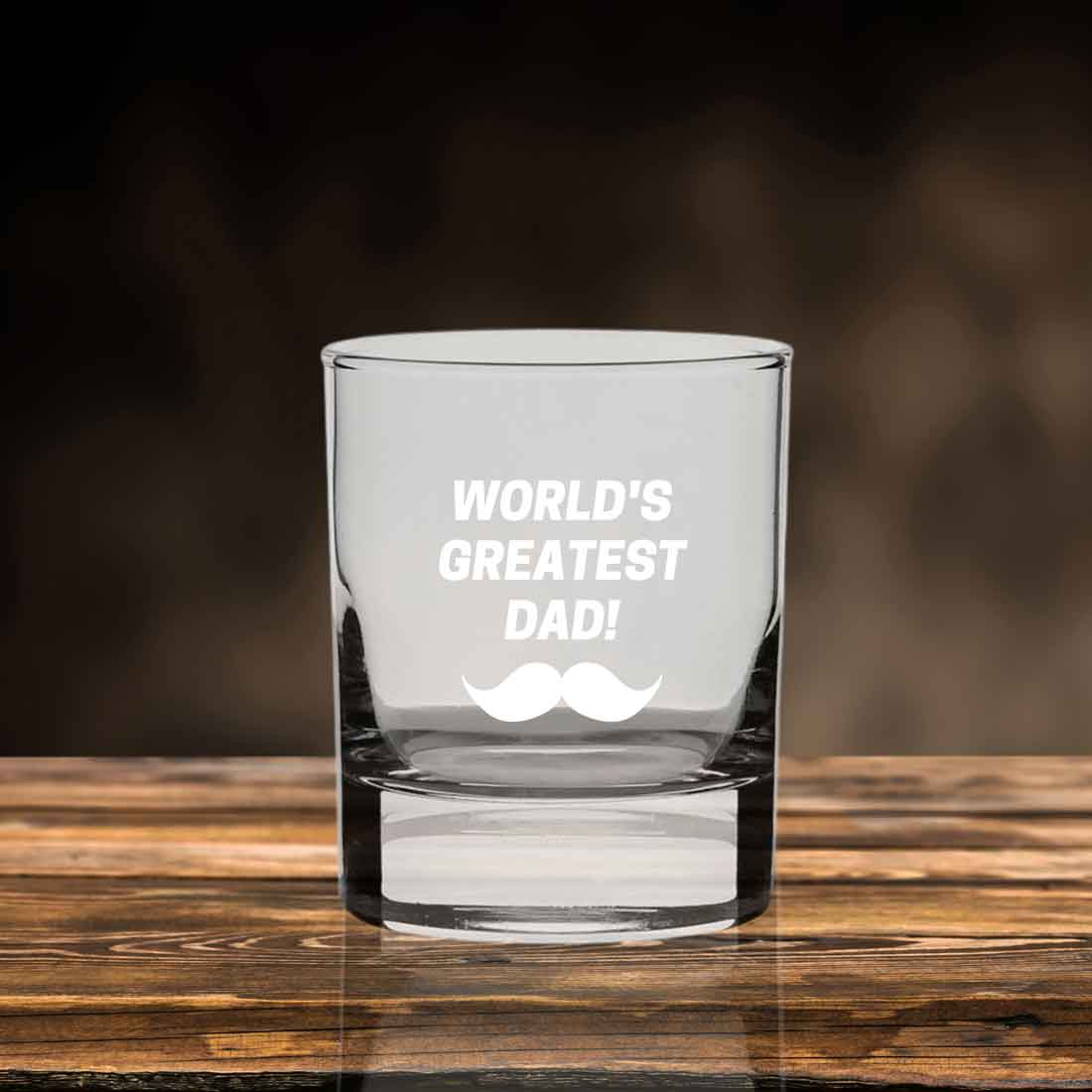 Gifts for Dad Whiskey Alcohol Glass Father's Day Gift - Worlds Best Dad