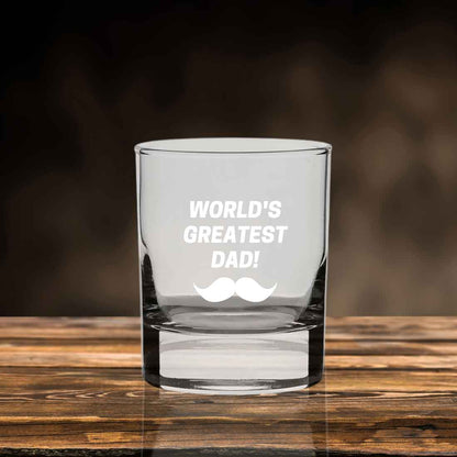 Gifts for Dad Whiskey Alcohol Glass Father's Day Gift - Worlds Best Dad