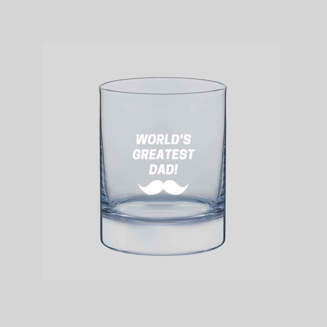 Gifts for Dad Whiskey Alcohol Glass Father's Day Gift - Worlds Best Dad