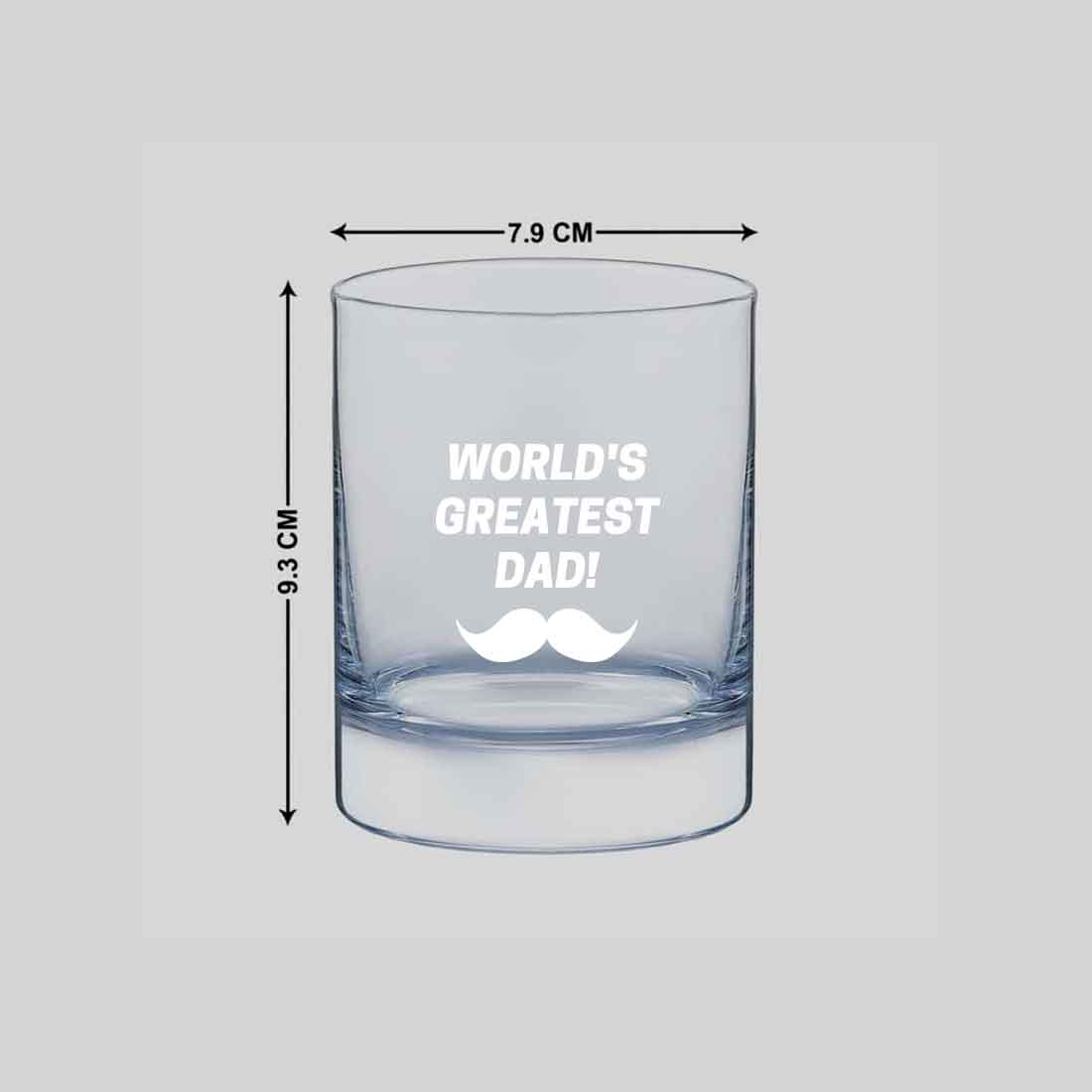 Gifts for Dad Whiskey Alcohol Glass Father's Day Gift - Worlds Best Dad