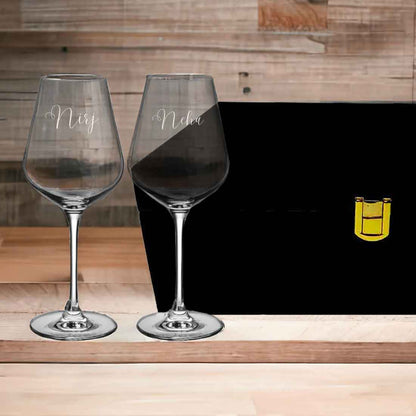 Premium Engraved Wine Glass - Custom Premium Wine Glasses Set