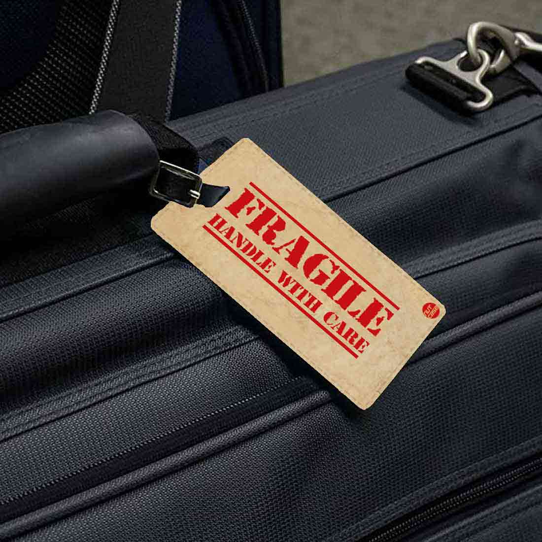Personalised Luggage Tags Travel Id Labels With Name Set of 2 - Fragile