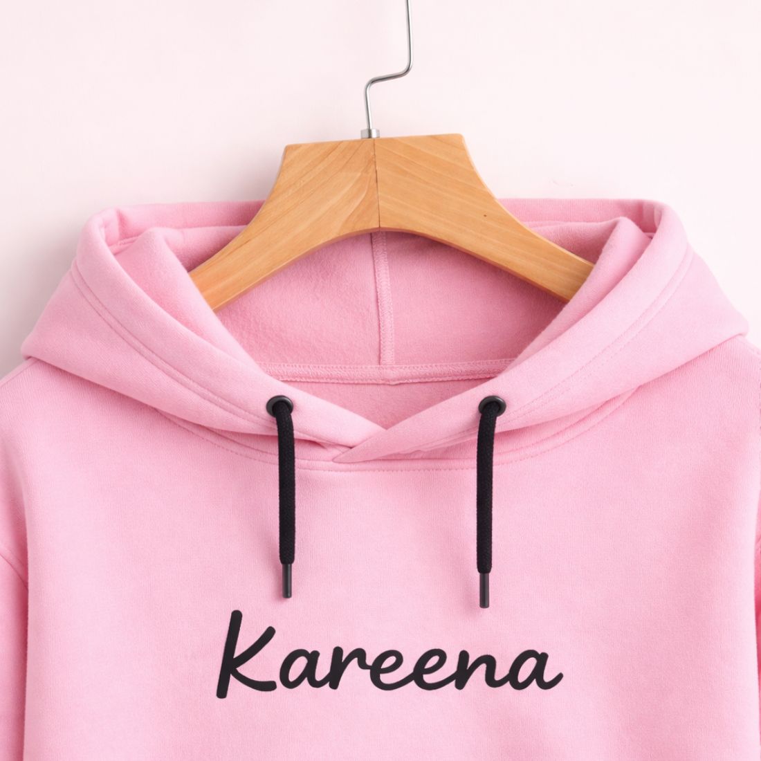 Custom Pink Hoodie with Name – Classic Sweatshirt for Everyday Wear