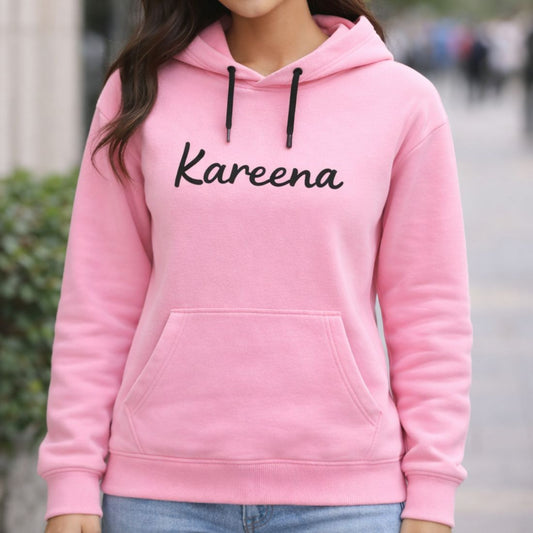 Custom Pink Hoodie with Name – Classic Sweatshirt for Everyday Wear