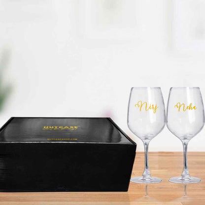 Logoed Wine Glasses Engraved Custom Drinkware Barware - Calligraphy