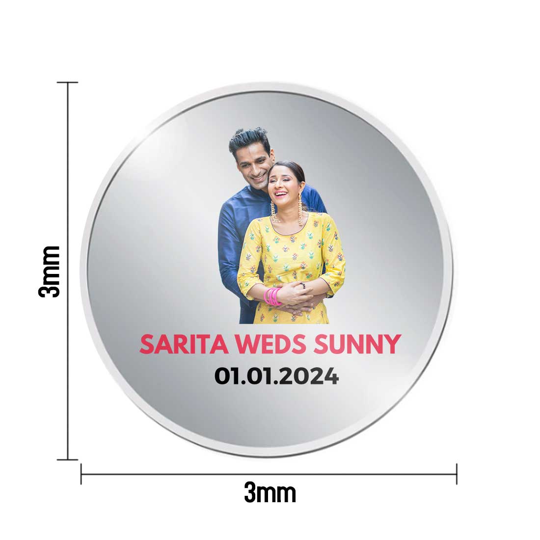 Rubycollections Wedding Personalized Silver Coin 10gms at Rs 550/piece in  Mumbai