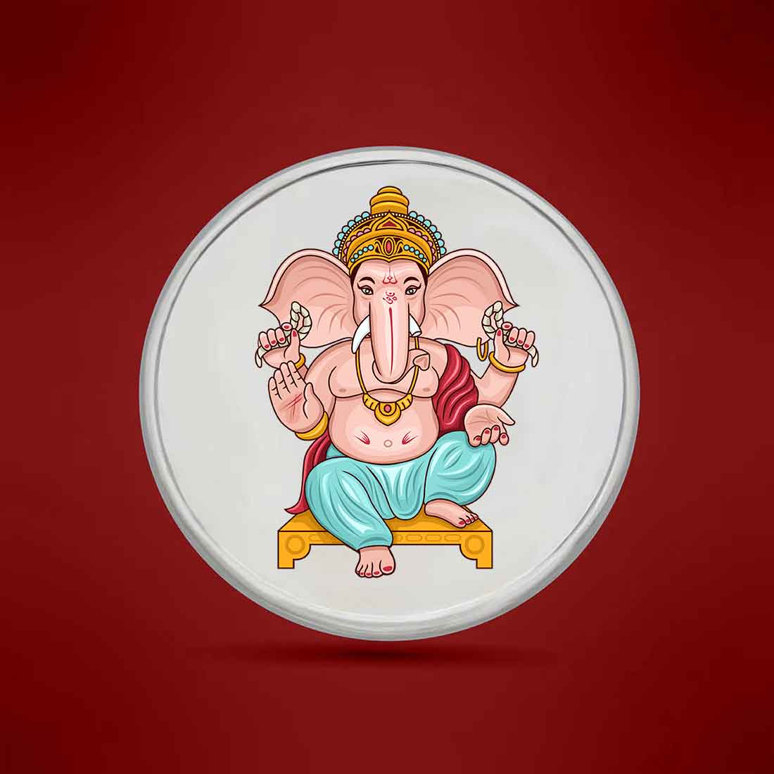 Ganesha Silver Coin Lord Ganpati Photo on Silver Coins