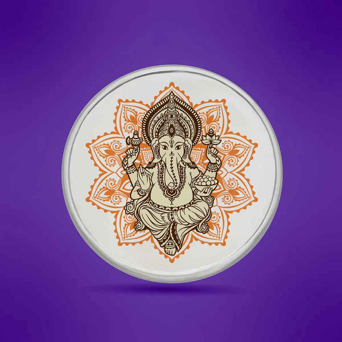 Ganesha Silver Coin Lord Ganpati Photo on Silver Coins