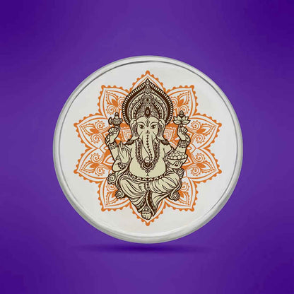 Ganesha Silver Coin Lord Ganpati Photo on Silver Coins