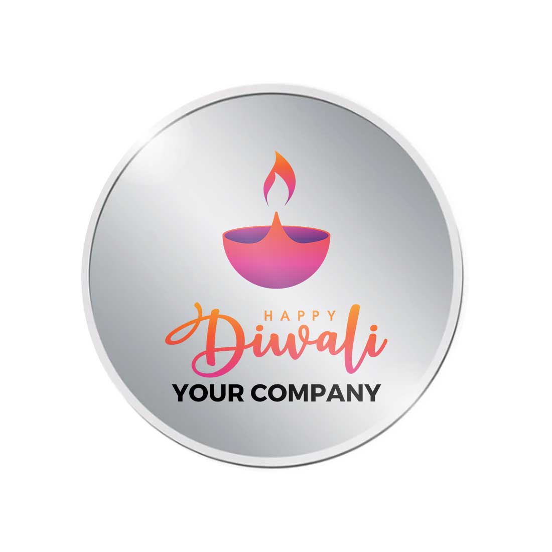 Customized Silver Coin For Diwali Gifts 999.9 Purity 10 Grams - Shubh Deepavali