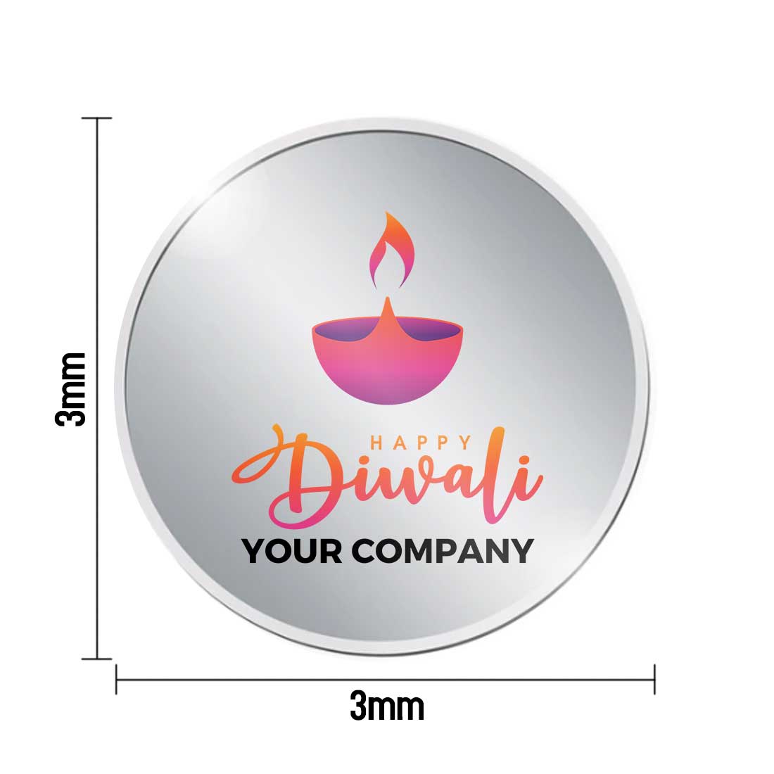 Customized Silver Coin For Diwali Gifts 999.9 Purity 10 Grams - Shubh Deepavali