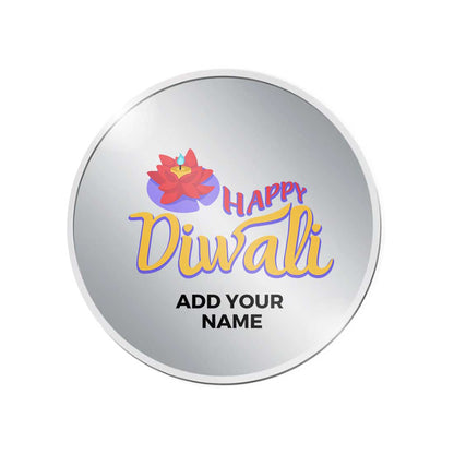 Diwali Gift Box with Custom Silver Coin Hamper Dry Fruits Silver Coin Chocolate & Candle