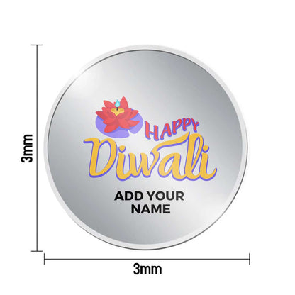 Customized Silver Coin For Diwali Gifts 999.9 Purity 10 Grams - Shubh Deepavali