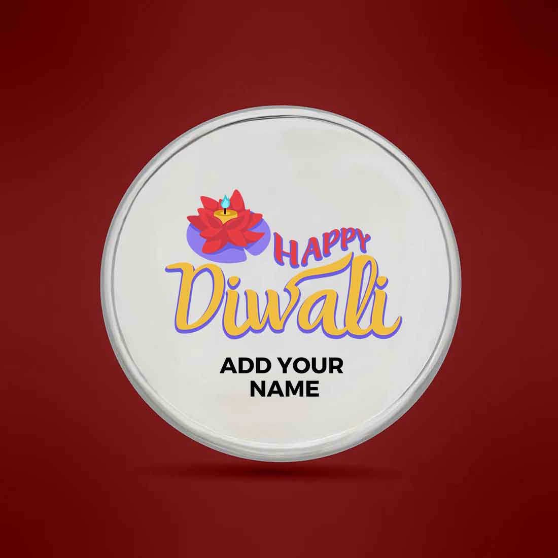Diwali Gift Box with Custom Silver Coin Hamper Dry Fruits Silver Coin Chocolate & Candle