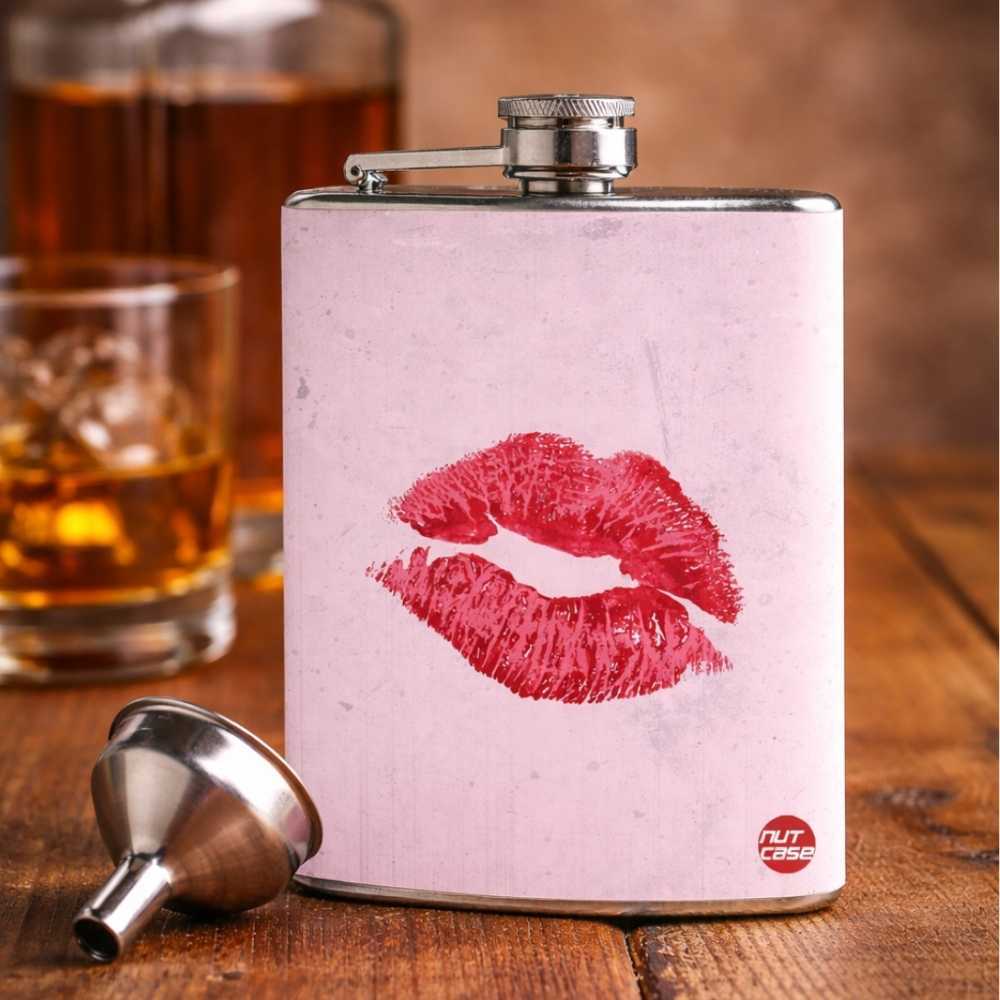 Hip Flask - Pink Lips