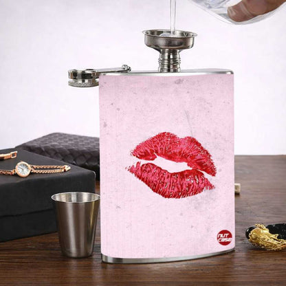 Hip Flask - Pink Lips