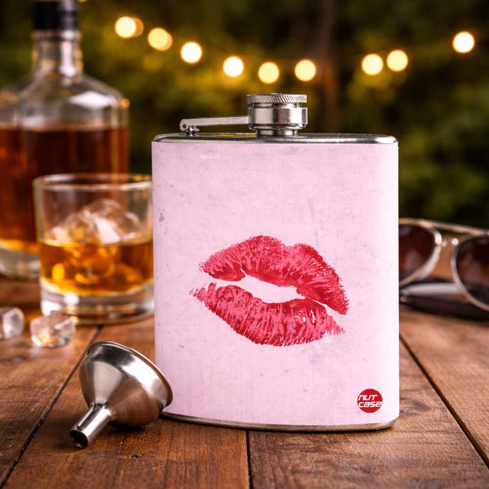 Hip Flask - Pink Lips