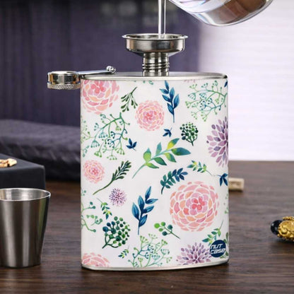 Hip Flask - Cute Flowers