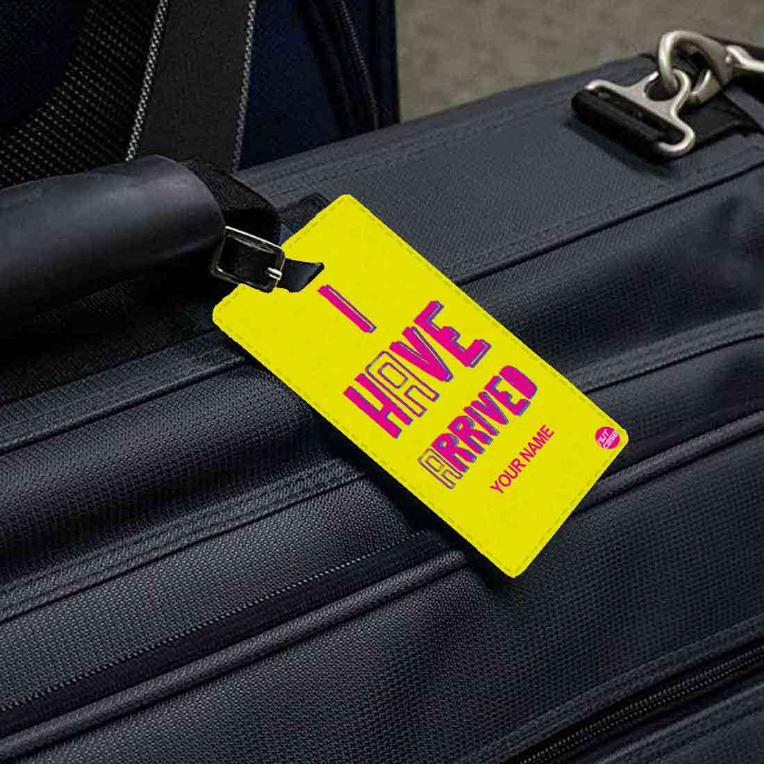 Set of 2 Personalised Luggage Labels Tag for Identifier Name - Arrived