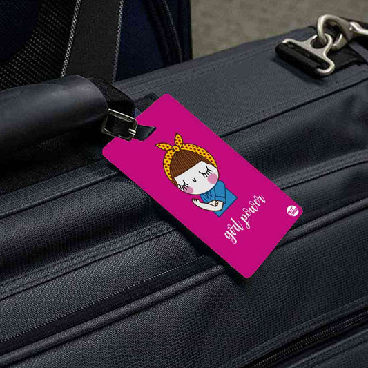 Custom Passport Holder Luggage Tag Set of 2 for Women - Girl Power