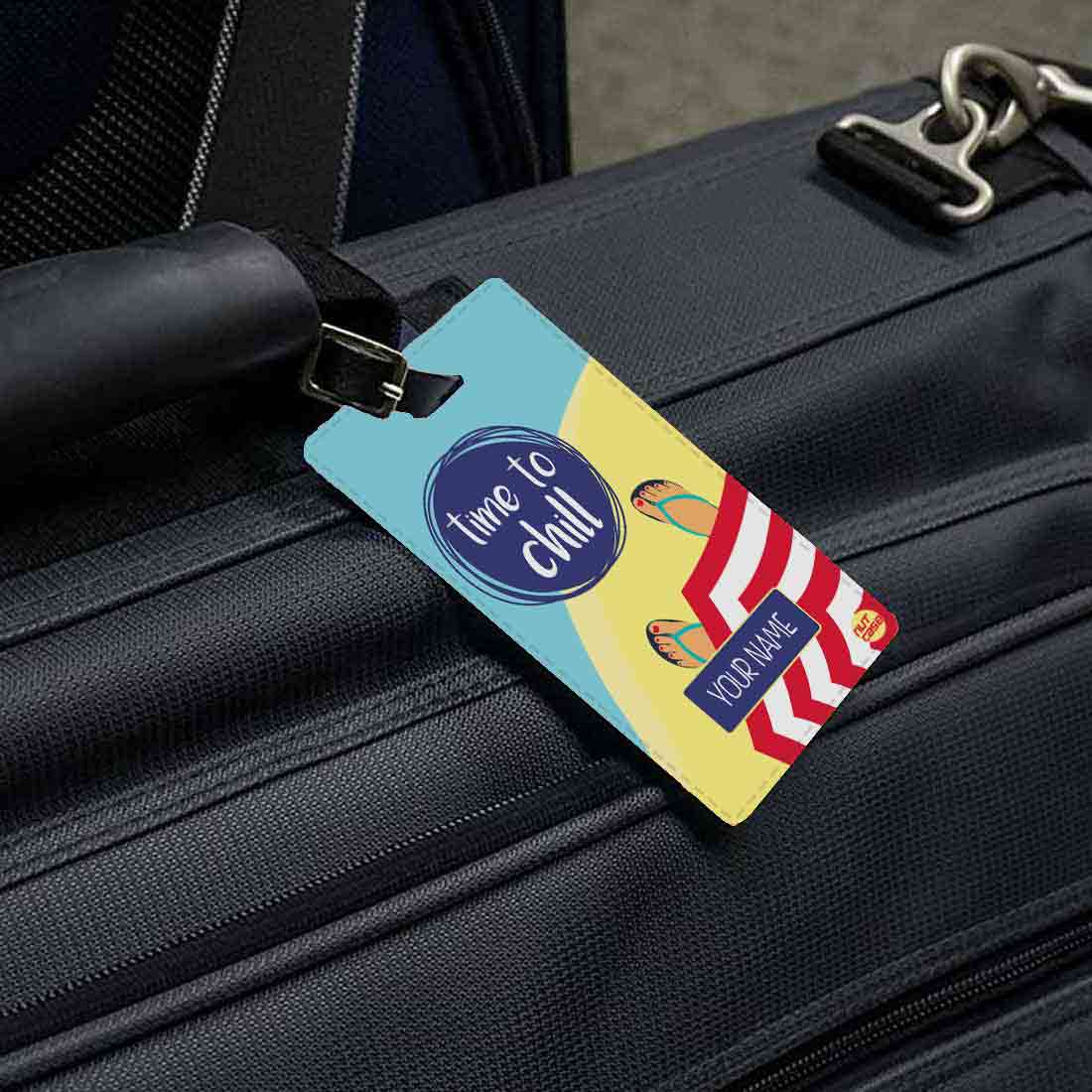 Best Personalized Luggage Tags Suitcase Add Name Set of 2 - Chill