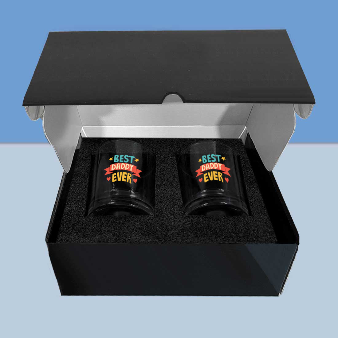 Father Day Gift – Whiskey Glass Set of 2 – Best Dad Ever Gift Idea