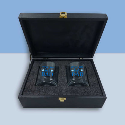 Gifts for Dad – World's Best Dad Whiskey Glass Set – Father’s Birthday Gift