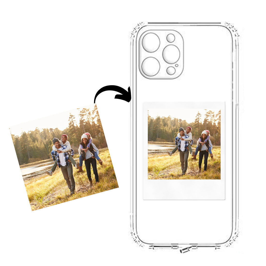 IPhone 11 Transparent Case with Photo Customized Transparent Case with Camera Protection