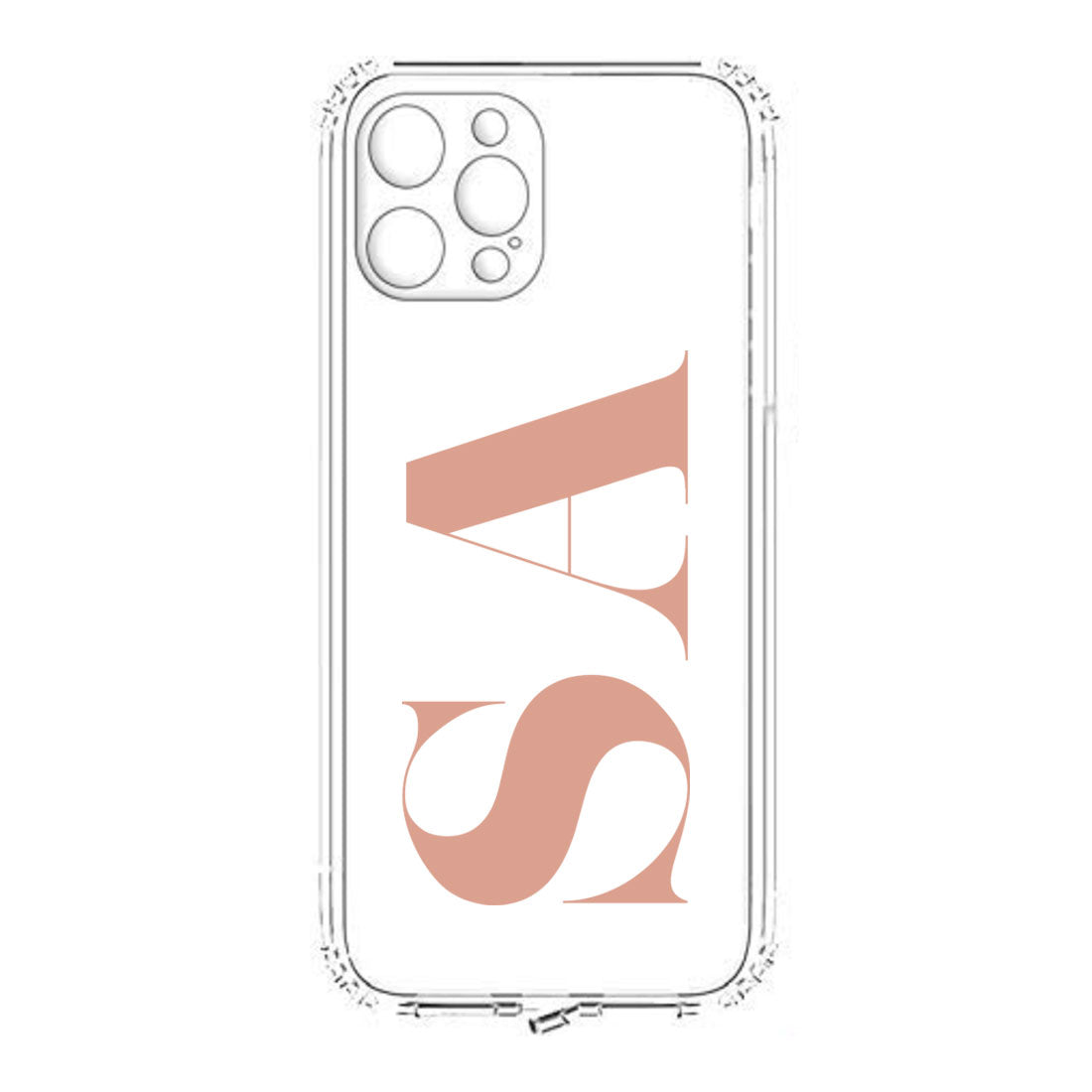 Personalized IPhone 11 Pro Back Case with Camera Protection Transparent Cases with Initial