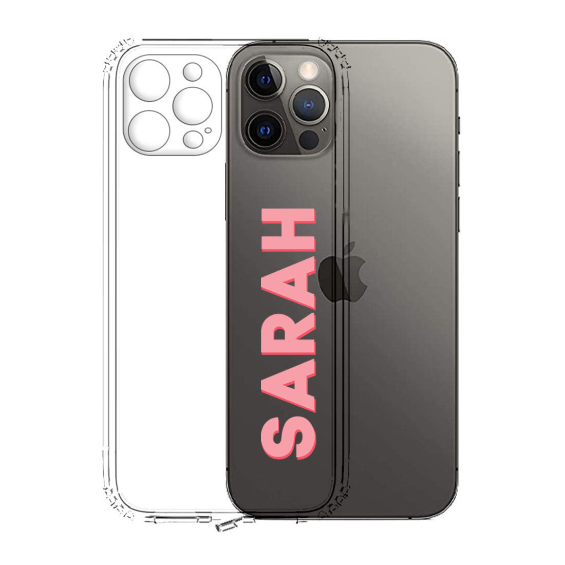 IPhone 11 Pro Max Cover Case with Name Transparent TPU Case with Camera Protection