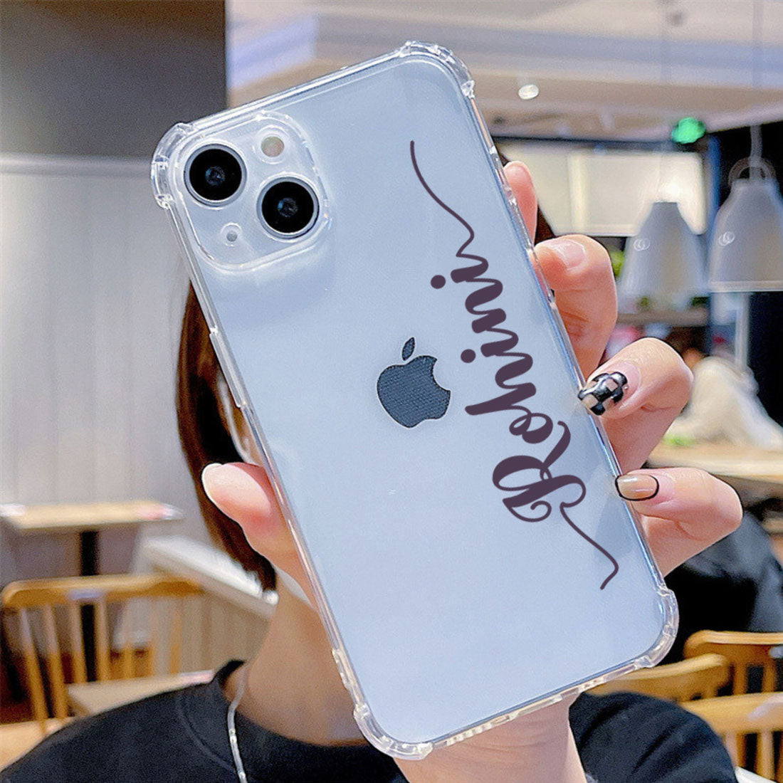 Apple I Phone 13 Case with Name Customized TPU Clear Cover