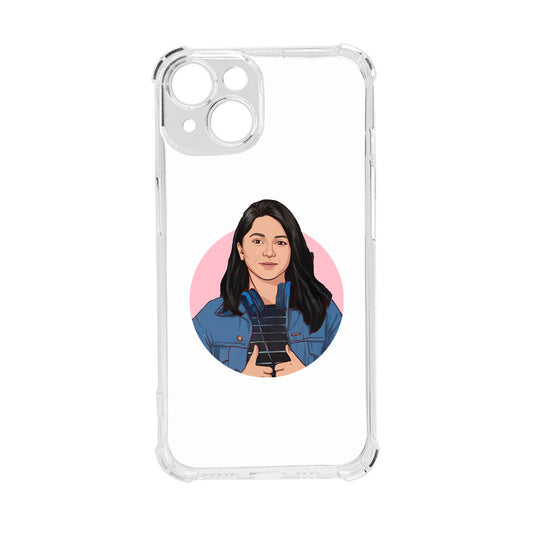 I Phone 13 Transparent Cover Personalized TPU Cover with Art Design