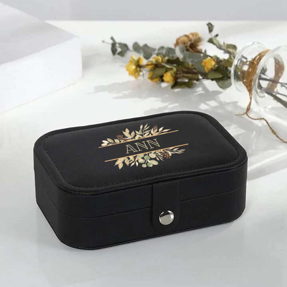 Customized Box Organizer for Jewelry Travelling Storage Case for Rings Earrings and Pendants  - Floral Name