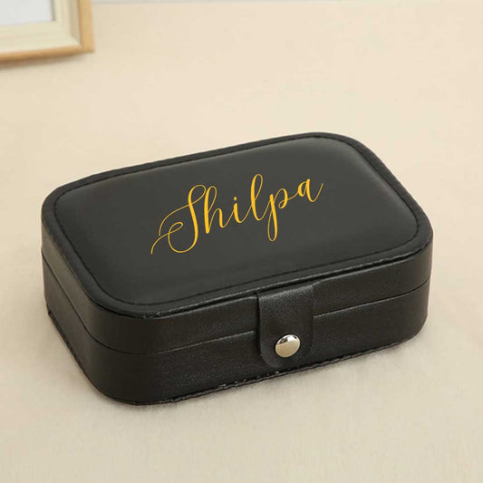 Personalized Jewellery Box Organizer For Travel jewelry Case for Earrings Pendant Rings Necklaces - Add Name