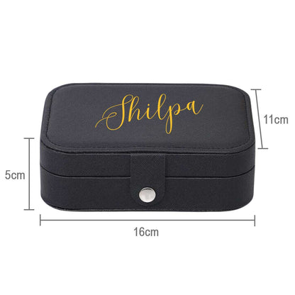 Personalized Jewellery Box Organizer For Travel jewelry Case for Earrings Pendant Rings Necklaces - Add Name